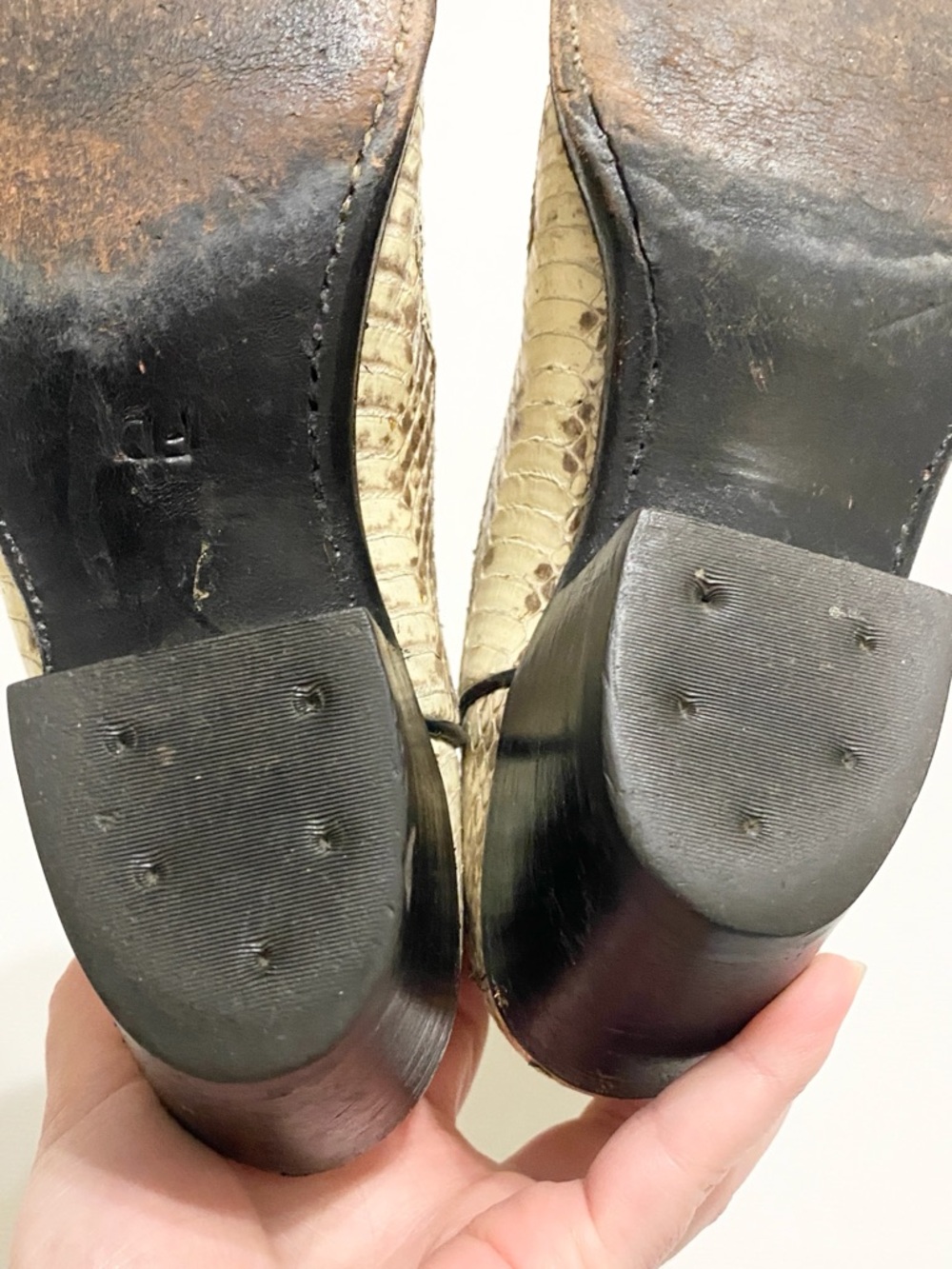 Dan Post Vintage Light Tan Snakeskin Leather Cowboy Boots - Picture 9 of 12